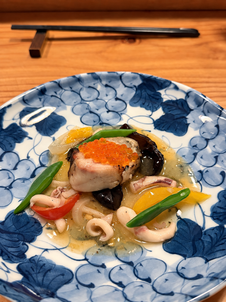 Plato de cocina japonesa en Kappou Makoto Murcia